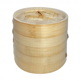Bambu Buharlı Pişirici 15 cm 2 Katlı Bamboo Steamer 2 Tier